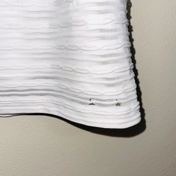 Calvin Klein White Textured Shadow Striped Lined Blouse Large Women’s - Picture 5 of 12